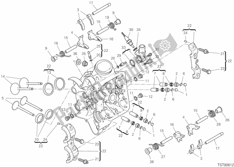 Toutes les pièces pour le Culasse Horizontale du Ducati Multistrada 1260 S ABS 2020